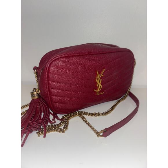 SAINT LAURENT Mono Roux Chain‎ Shoulder Bag Bordeaux 6125791GF076008U Red AUTH - Picture 5 of 8